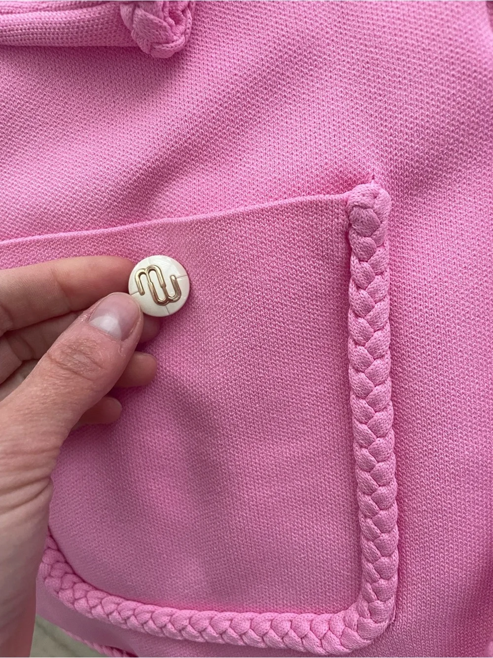 Maje pink braided cardigan - Picture 4 of 9